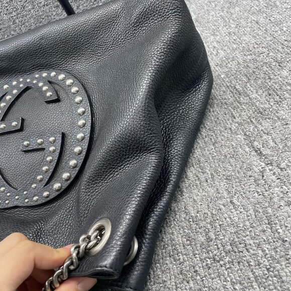 Gucci GG Soho on Chain Medium Shoulder Black Bag 660-82024 - Picture 4 of 16